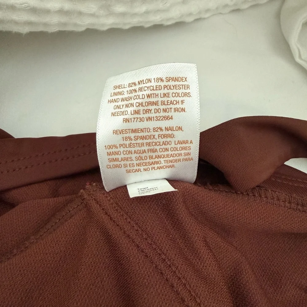 Brown Halter One-Piece Swimsuit - Picture 5 of 6